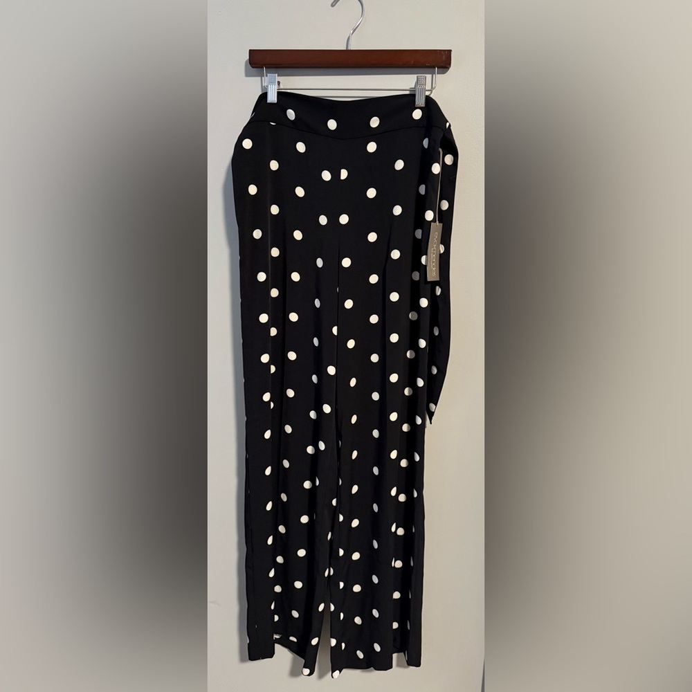 Eva Mendes for New York & Company Black and White Polka Dot Dress Pant